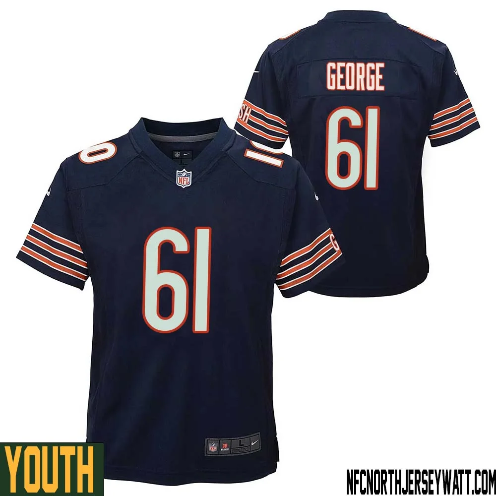 Bill George No 61 Chicago Bears Home Game Navy Jersey for Youth 1