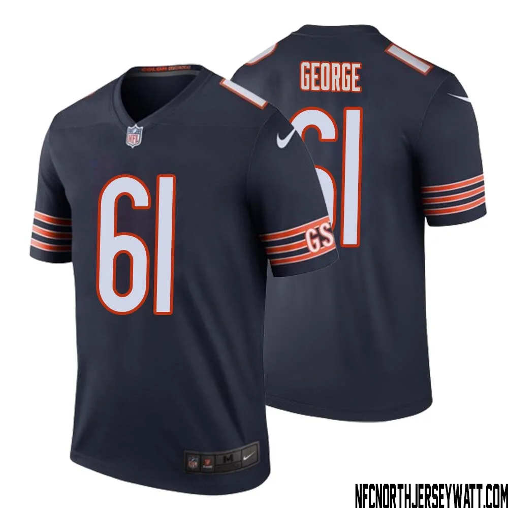 Bill George No 61 Men Navy Chicago Bears Color Rush Legend Jersey