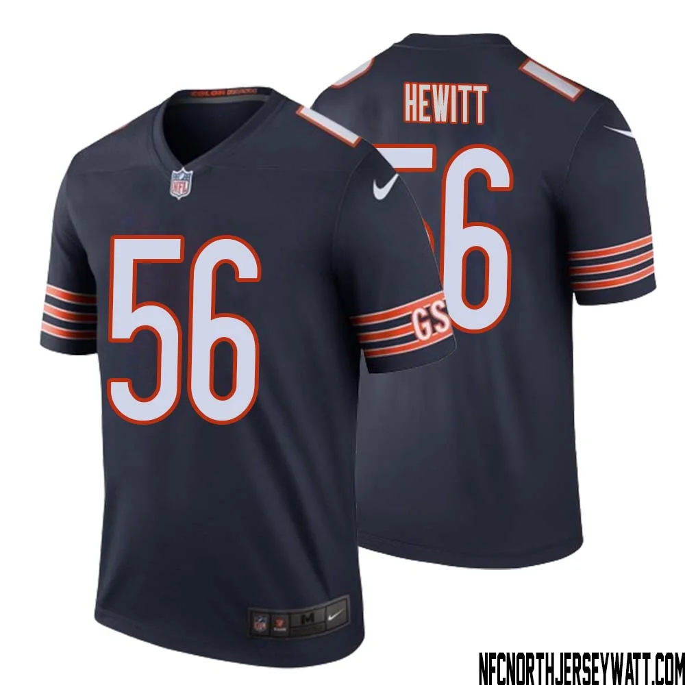 Bill Hewitt No 56 Men Navy Chicago Bears Color Rush Legend Jersey