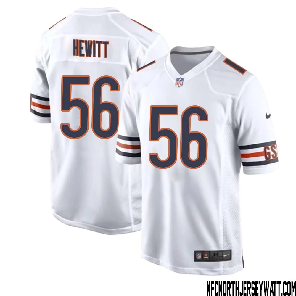 Bill Hewitt No 56 Men White Chicago Bears Away Game Jersey