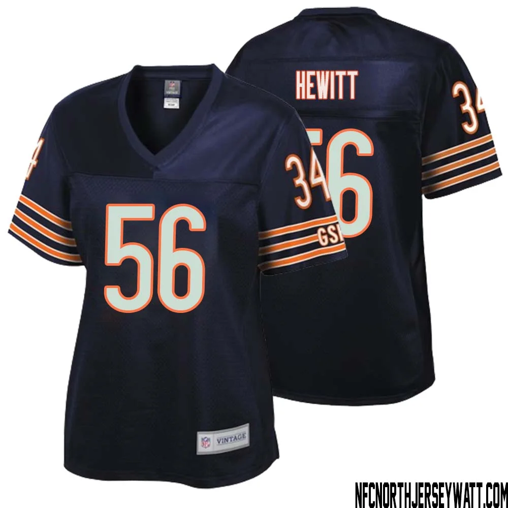 Bill Hewitt No 56 Women NFL Pro Line Navy Chicago Bears Retired Player Replica Jersey