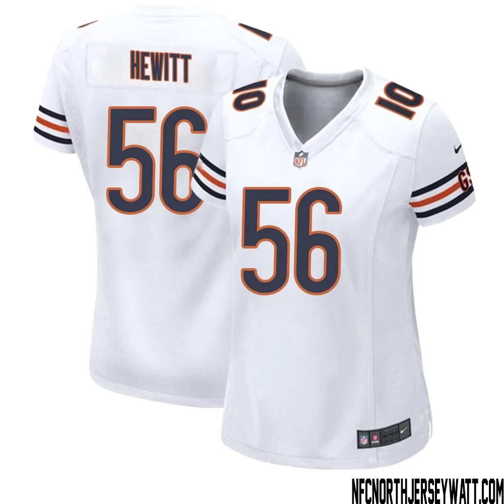 Bill Hewitt No 56 Women White Chicago Bears Away Game Jersey 1