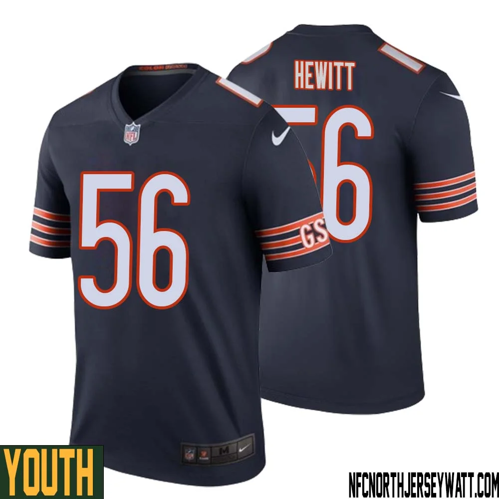 Bill Hewitt No 56 Youth Navy Chicago Bears Color Rush Legend Jersey