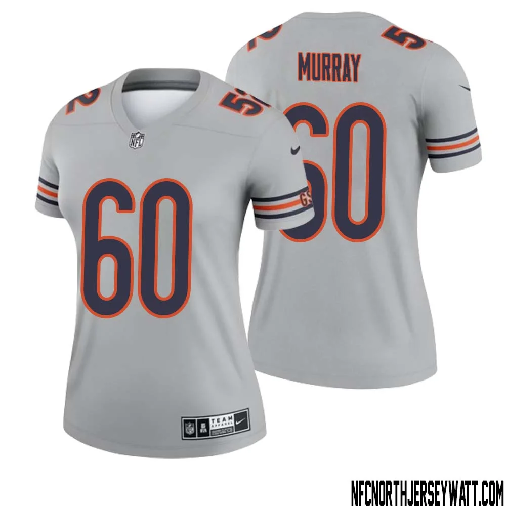 Bill Murray No 60 Women Silver Chicago Bears Inverted Legend Jersey