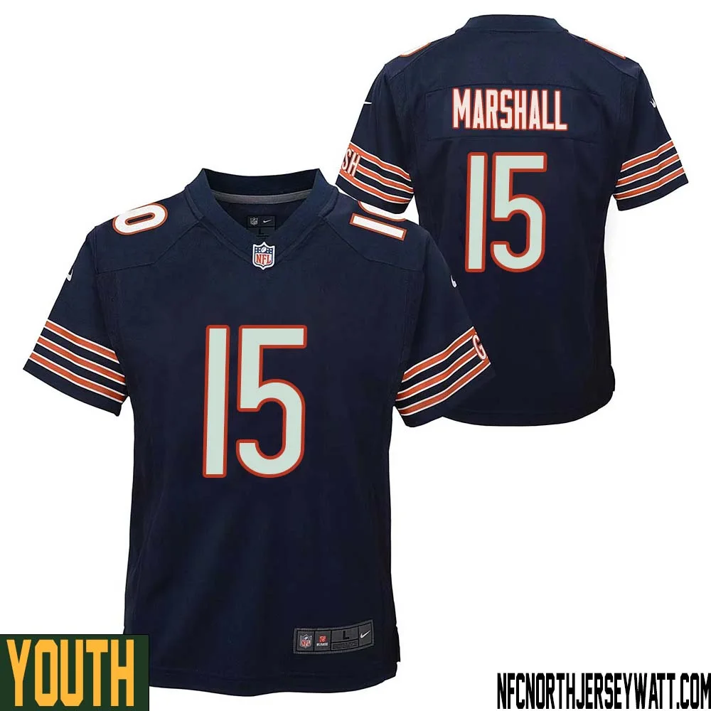 Brandon Marshall No 15 Chicago Bears Home Game Navy Jersey for Youth
