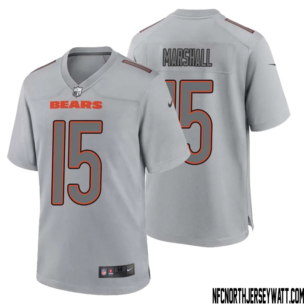 Brandon Marshall No 15 Men Gray Chicago Bears Atmosphere Fashion Game Jersey