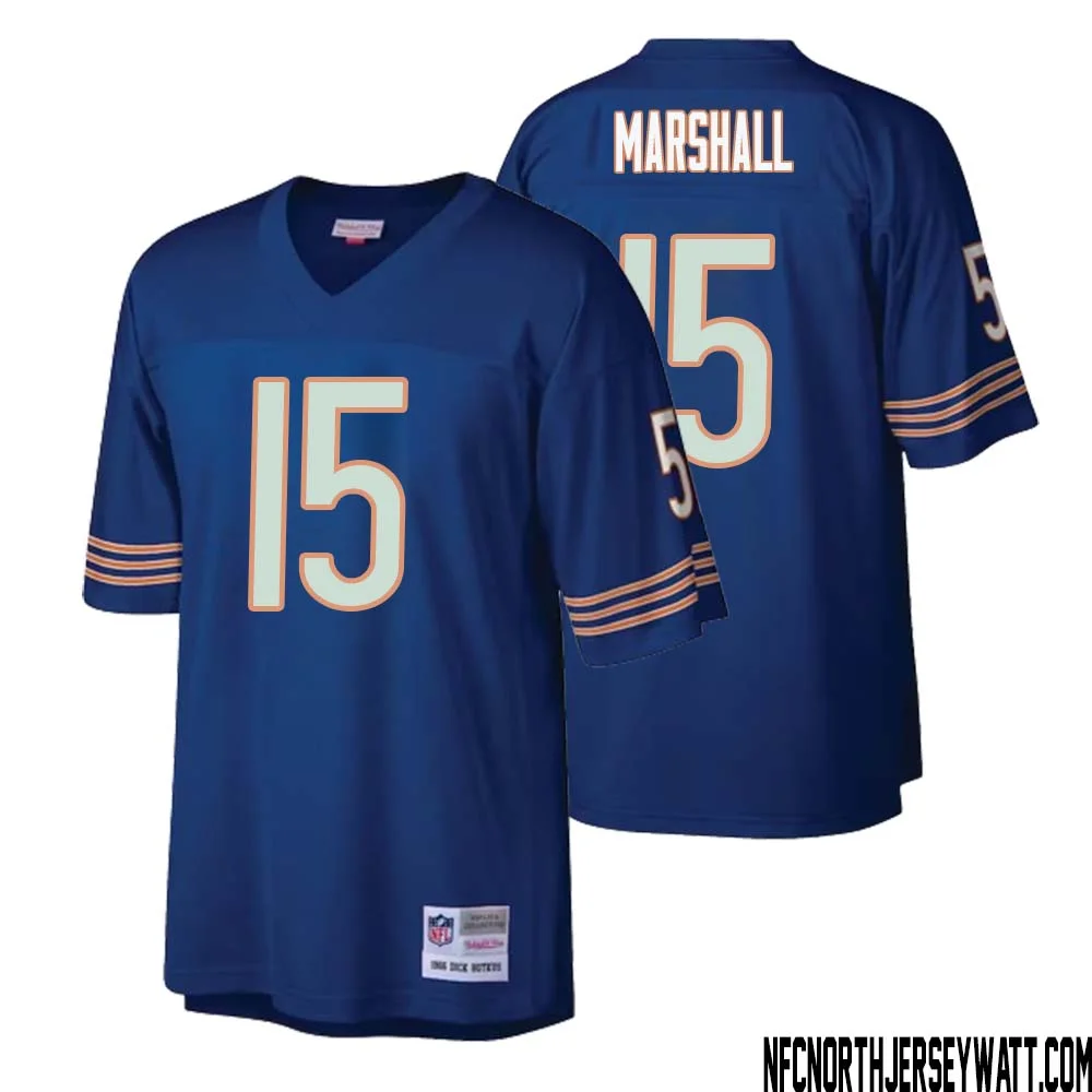 Brandon Marshall No 15 Men Mitchell Ness Navy Chicago Bears Retired Player Legacy Replica Jersey 1