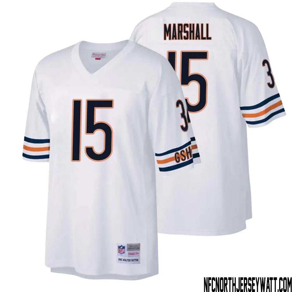 Brandon Marshall No 15 Men Mitchell Ness White Chicago Bears Legacy Replica Jersey 1