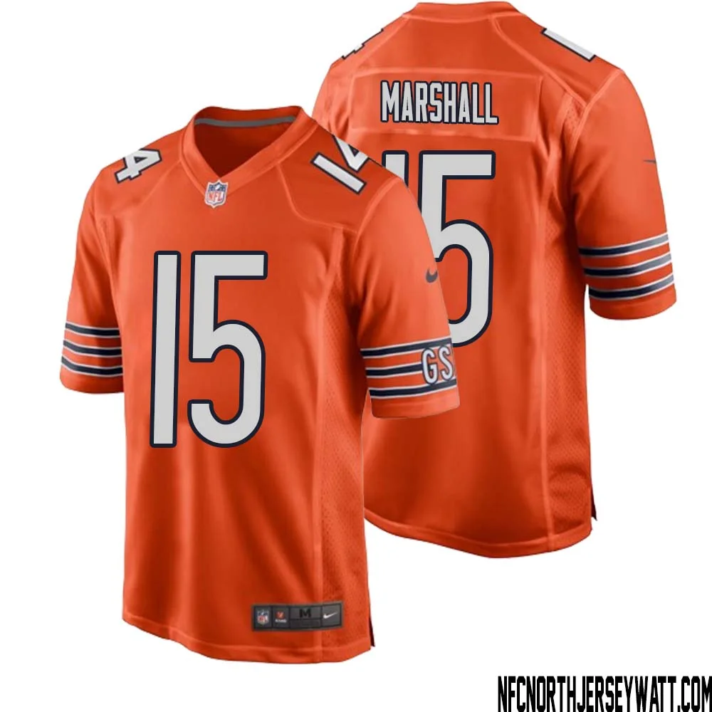 Brandon Marshall No 15 Men Orange Chicago Bears Alternate Game Player Jersey