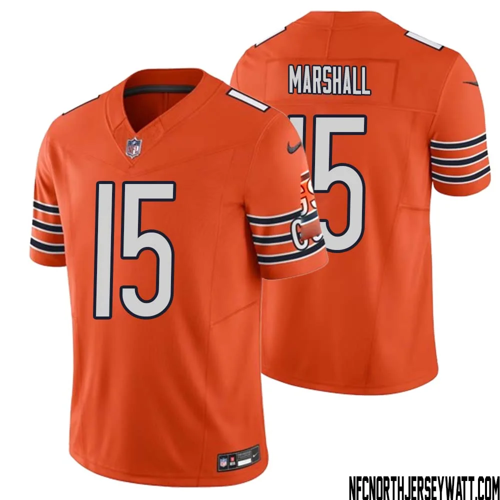 Brandon Marshall No 15 Men Orange Chicago Bears Vapor F.U.S.E. Limited Jersey