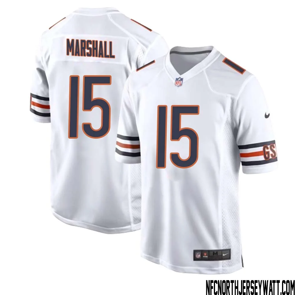 Brandon Marshall No 15 Men White Chicago Bears Away Game Jersey 1