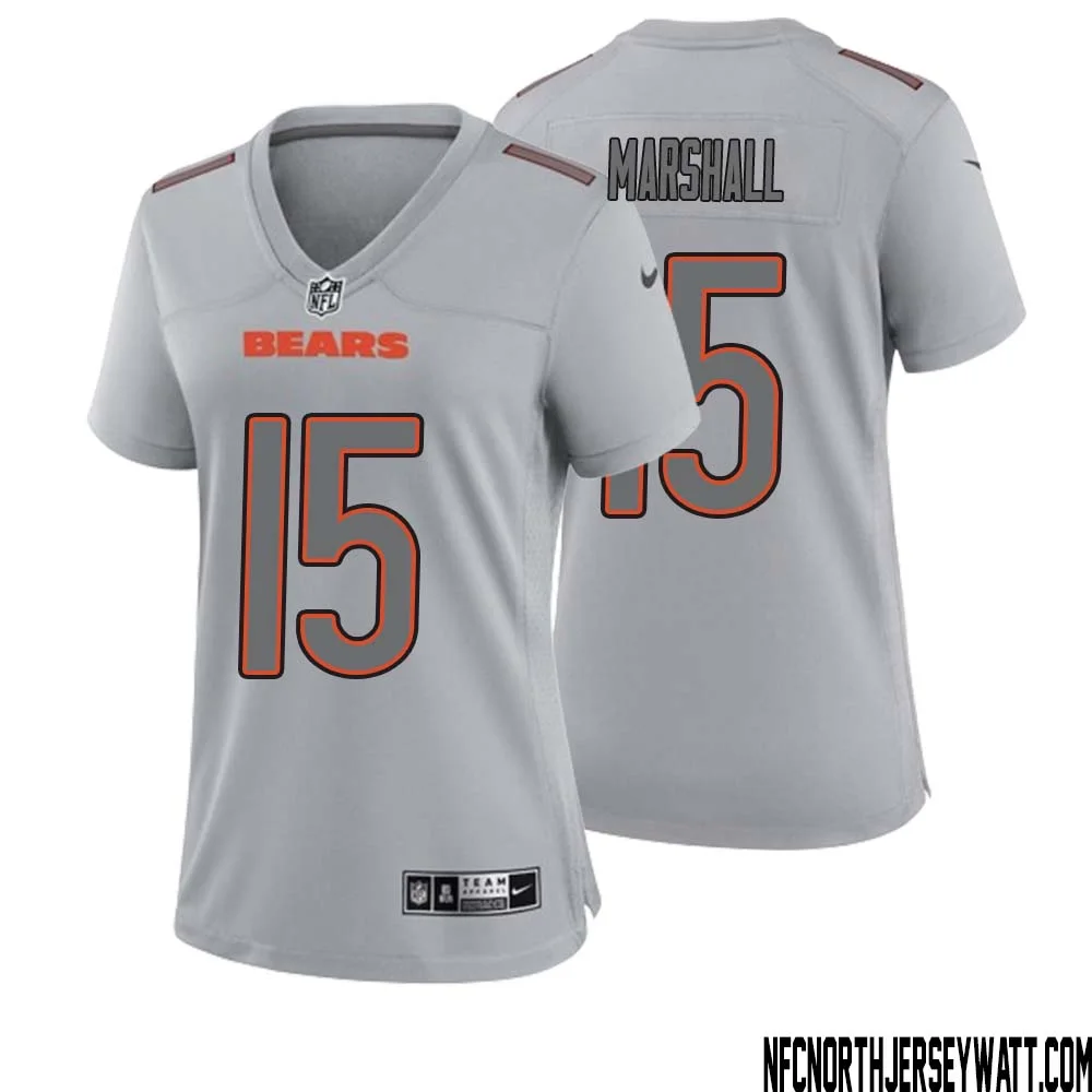 Brandon Marshall No 15 Women Gray Chicago Bears Atmosphere Fashion Game Jersey 1