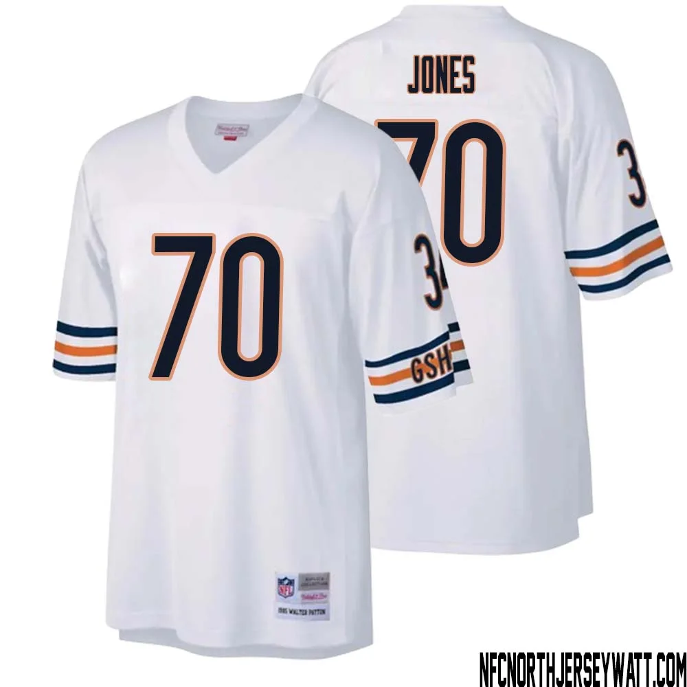 Braxton Jones No 70 Men Mitchell Ness White Chicago Bears Legacy Replica Jersey 1