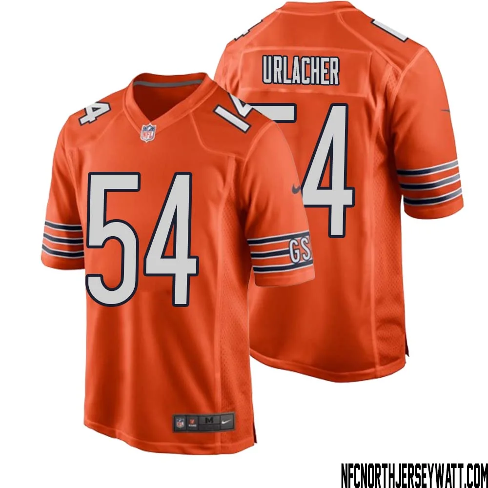 Brian Urlacher No 54 Men Orange Chicago Bears Alternate Game Player Jersey 1