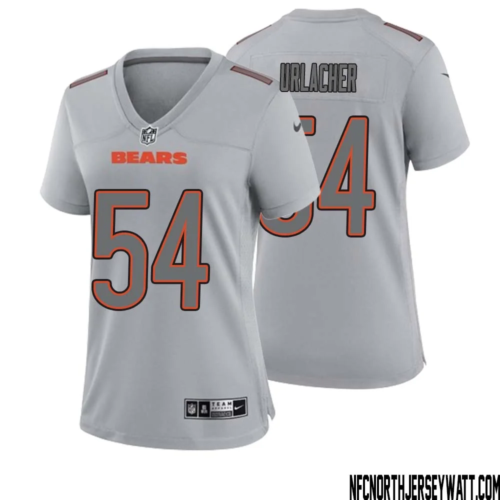 Brian Urlacher No 54 Women Gray Chicago Bears Atmosphere Fashion Game Jersey 1