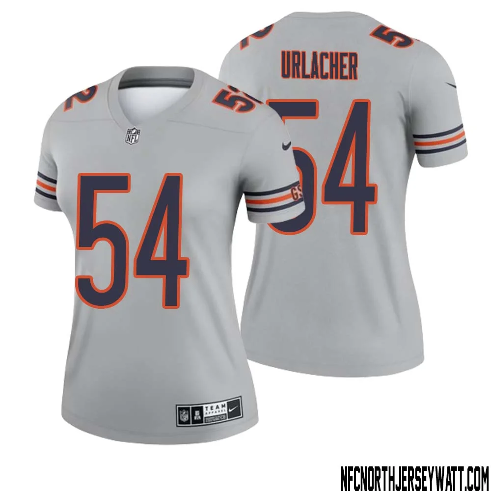 Brian Urlacher No 54 Women Silver Chicago Bears Inverted Legend Jersey 1