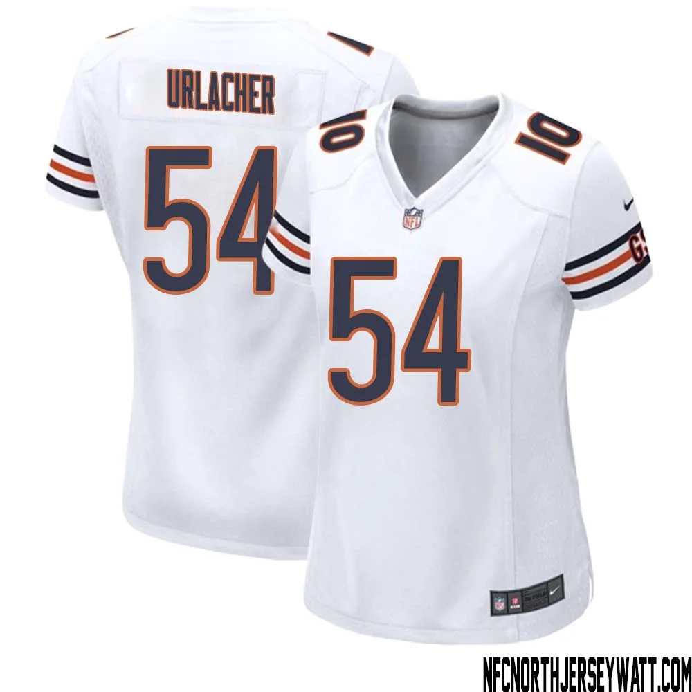 Brian Urlacher No 54 Women White Chicago Bears Away Game Jersey