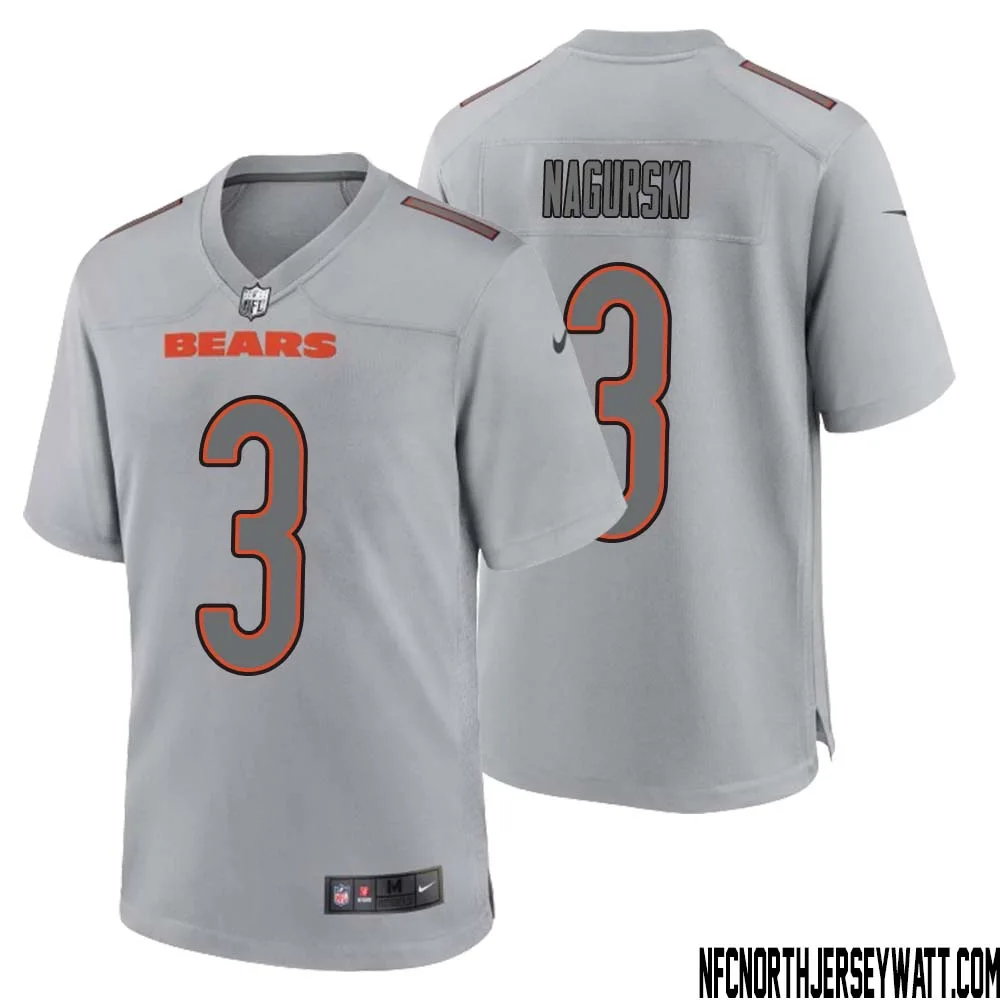 Bronko Nagurski No 3 Men Gray Chicago Bears Atmosphere Fashion Game Jersey 1