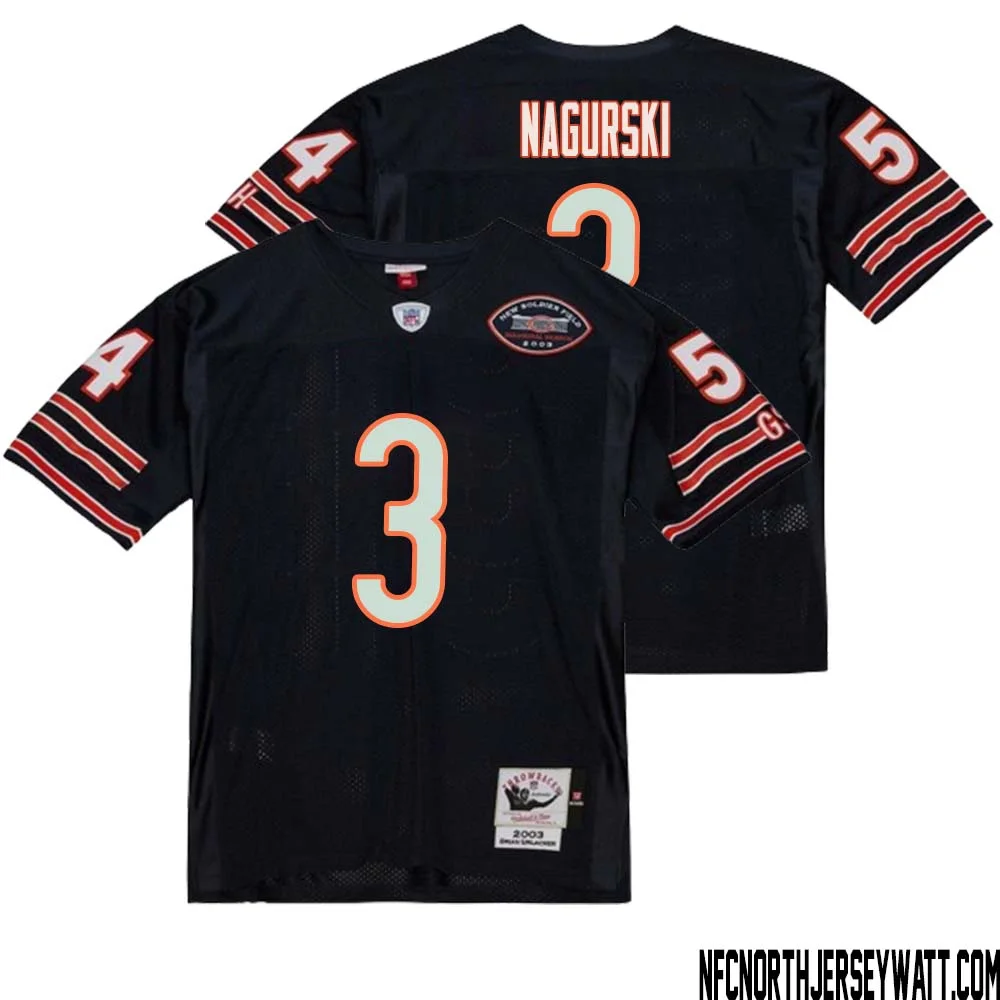 Bronko Nagurski No 3 Men Mitchell Ness Navy Chicago Bears 2004 Authentic Throwback Retired Player Jersey 1 1