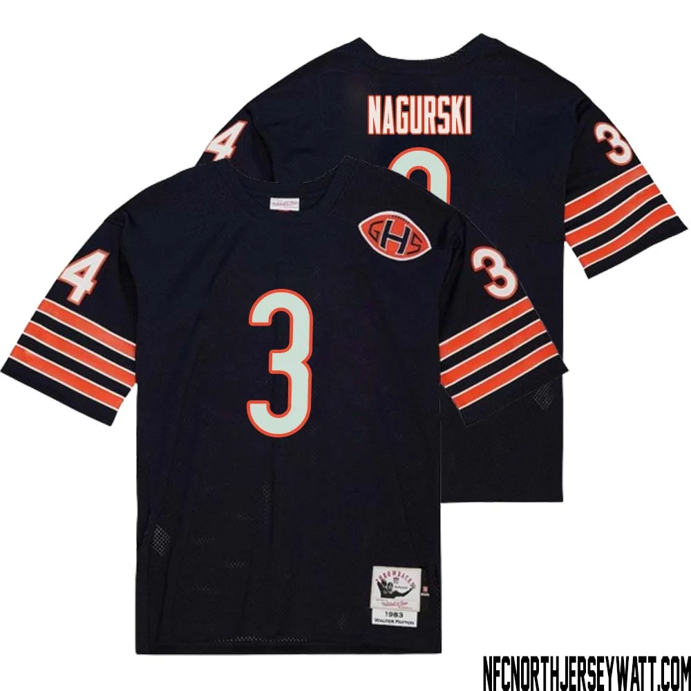 Bronko Nagurski No 3 Men Mitchell Ness Navy Chicago Bears 2004 Authentic Throwback Retired Player Jersey