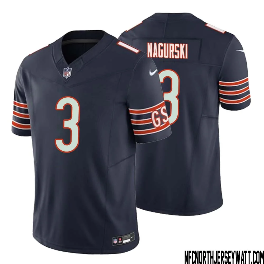 Bronko Nagurski No 3 Men Navy Chicago Bears Vapor F.U.S.E. Limited Jersey