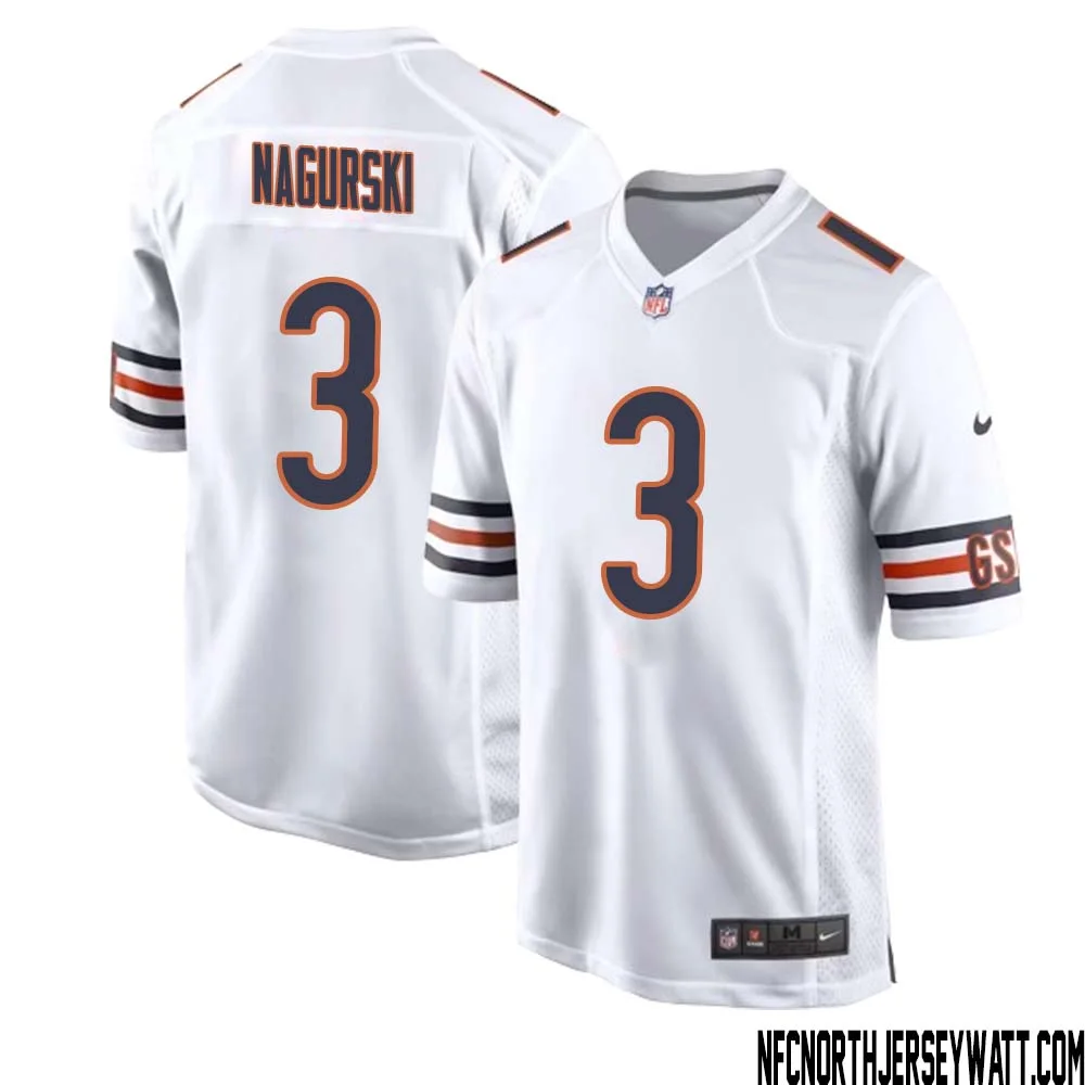Bronko Nagurski No 3 Men White Chicago Bears Away Game Jersey 1