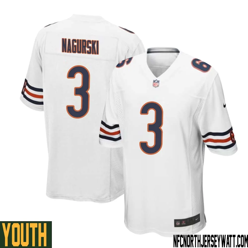 Bronko Nagurski No 3 Youth White Chicago Bears Away Game Jersey