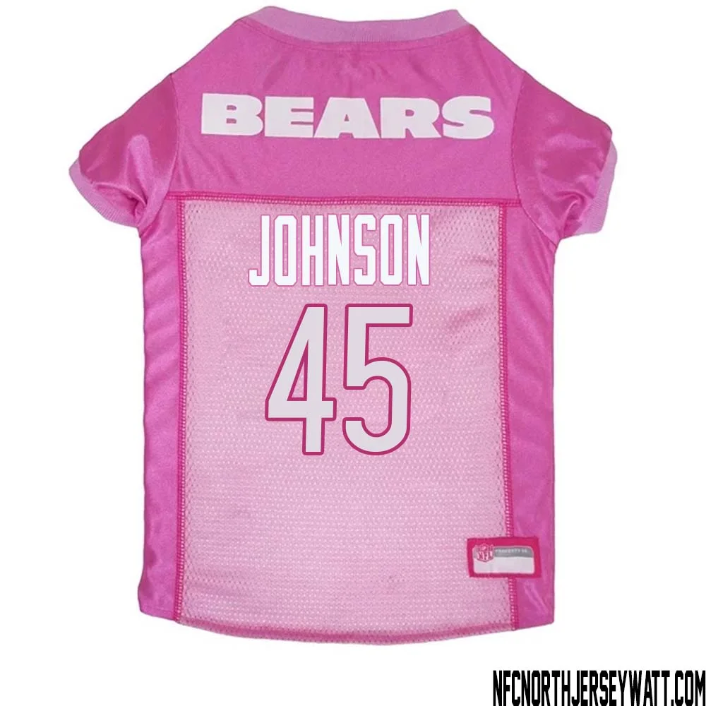 Buddy Johnson No 45 Chicago Bears Dog Jersey Pink
