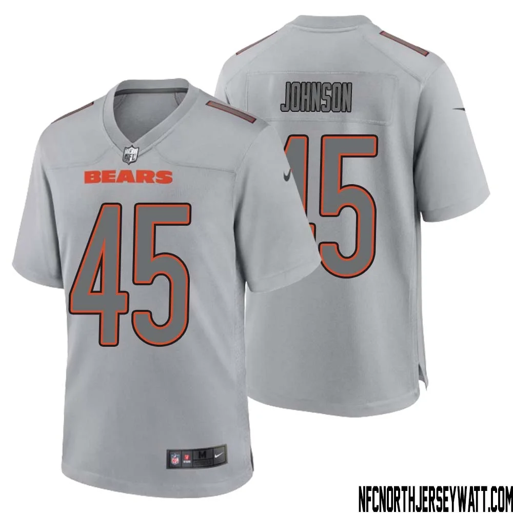 Buddy Johnson No 45 Men Gray Chicago Bears Atmosphere Fashion Game Jersey 1