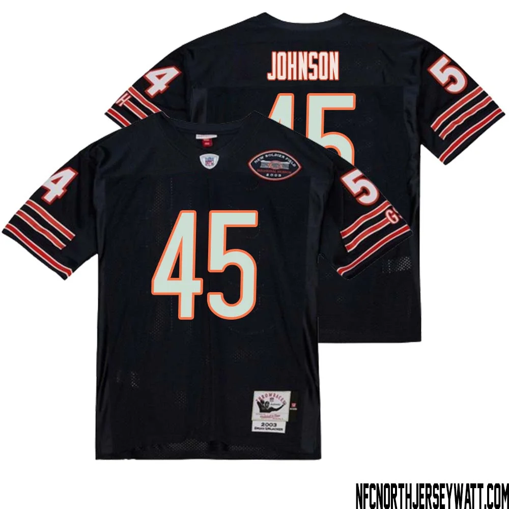 Buddy Johnson No 45 Men Mitchell Ness Navy Chicago Bears 2004 Authentic Throwback Retired Player Jersey 1
