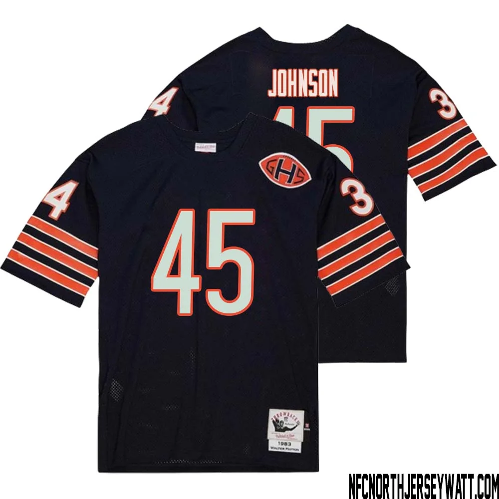Buddy Johnson No 45 Men Mitchell Ness Navy Chicago Bears 2004 Authentic Throwback Retired Player Jersey 2