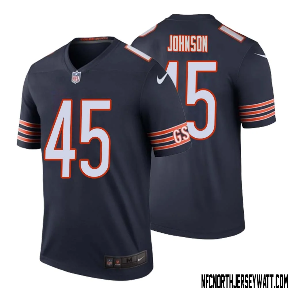 Buddy Johnson No 45 Men Navy Chicago Bears Color Rush Legend Jersey 1
