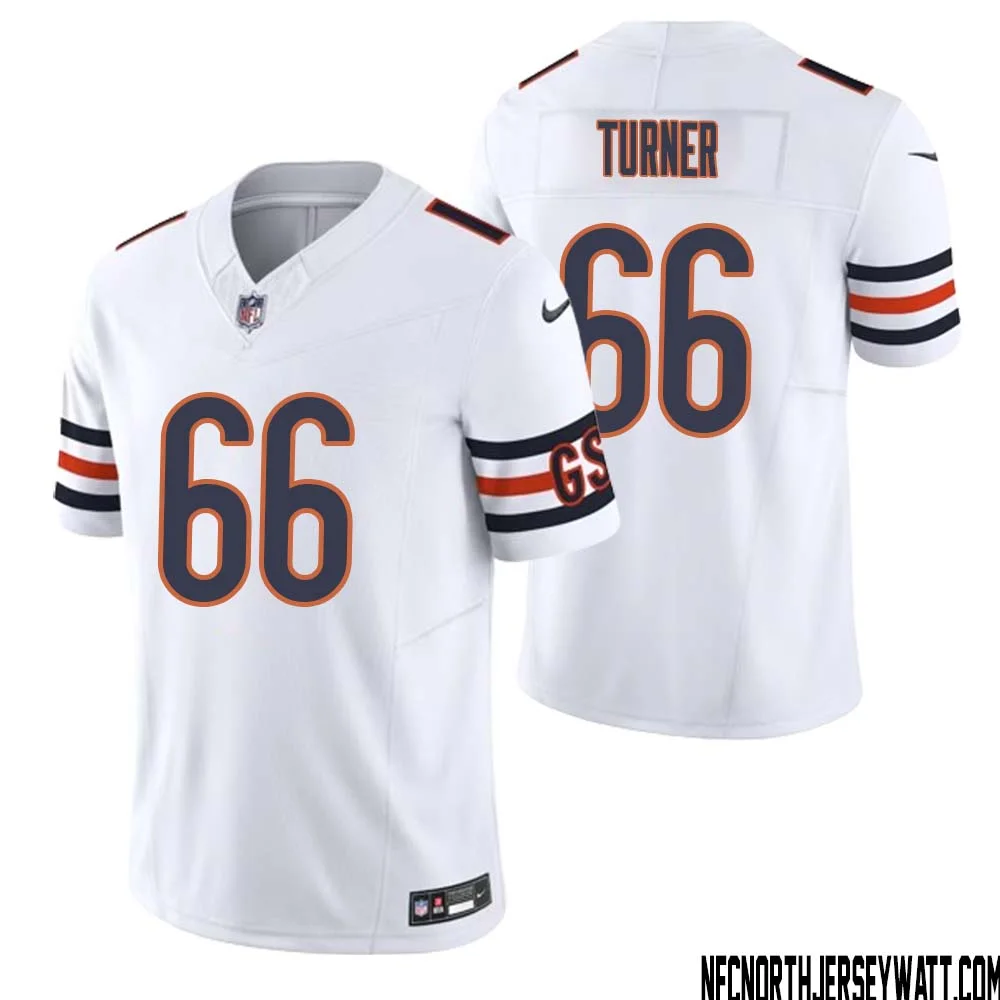 Bulldog Turner No 66 Men White Chicago Bears Vapor F.U.S.E. Limited Jersey