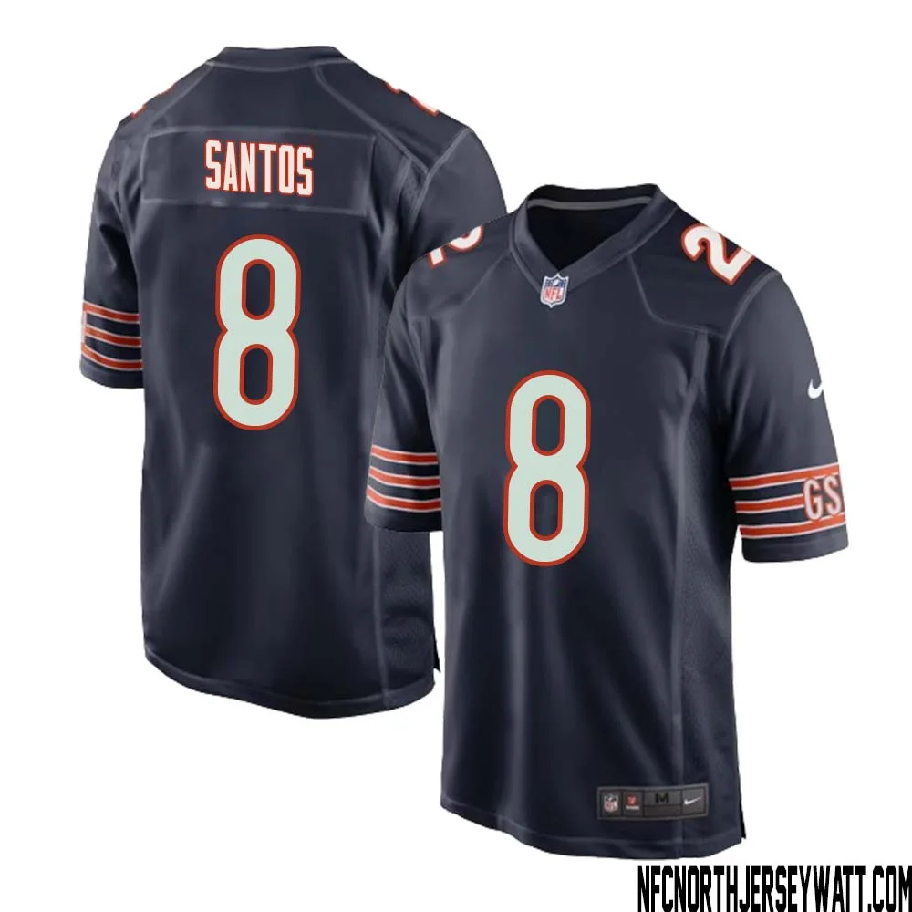 Cairo Santos No 8 Chicago Bears Home Game Navy Jersey for Men