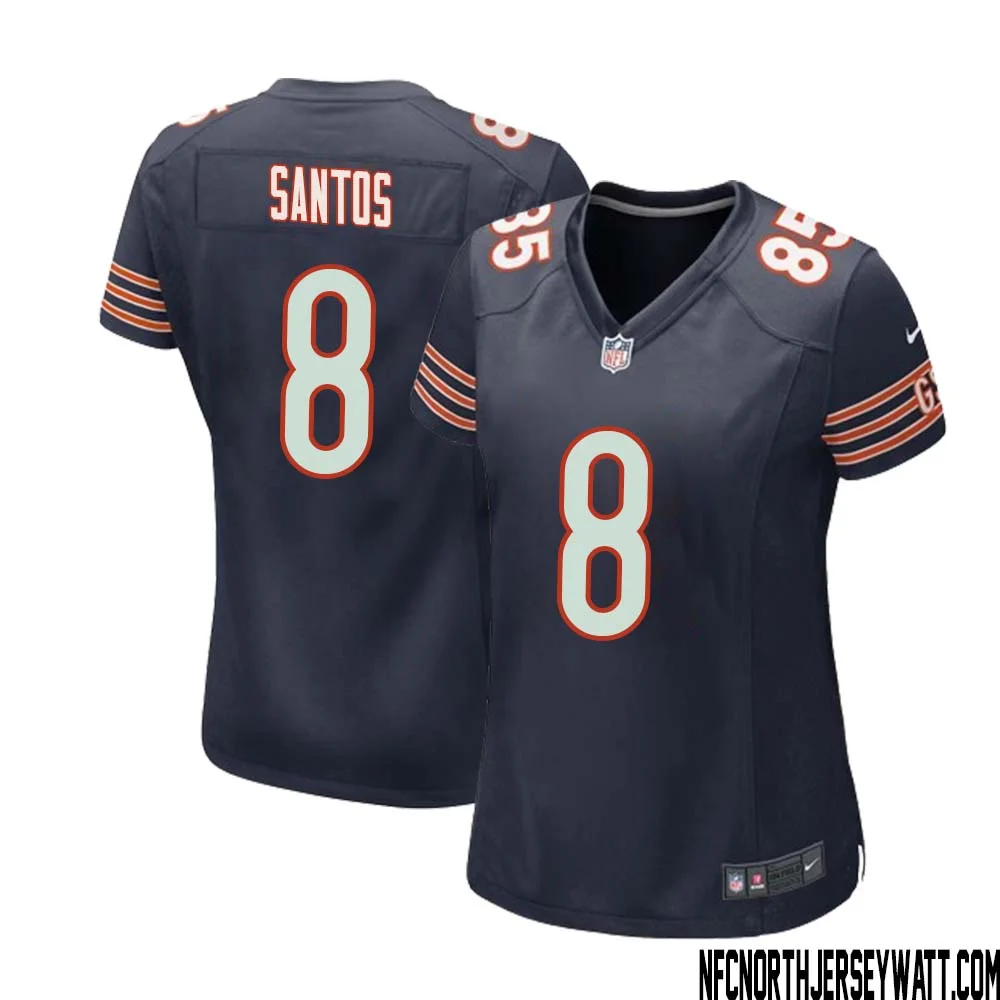 Cairo Santos No 8 Chicago Bears Home Game Navy Jersey for Women