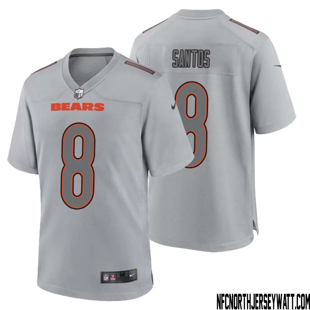 Cairo Santos No 8 Men Gray Chicago Bears Atmosphere Fashion Game Jersey