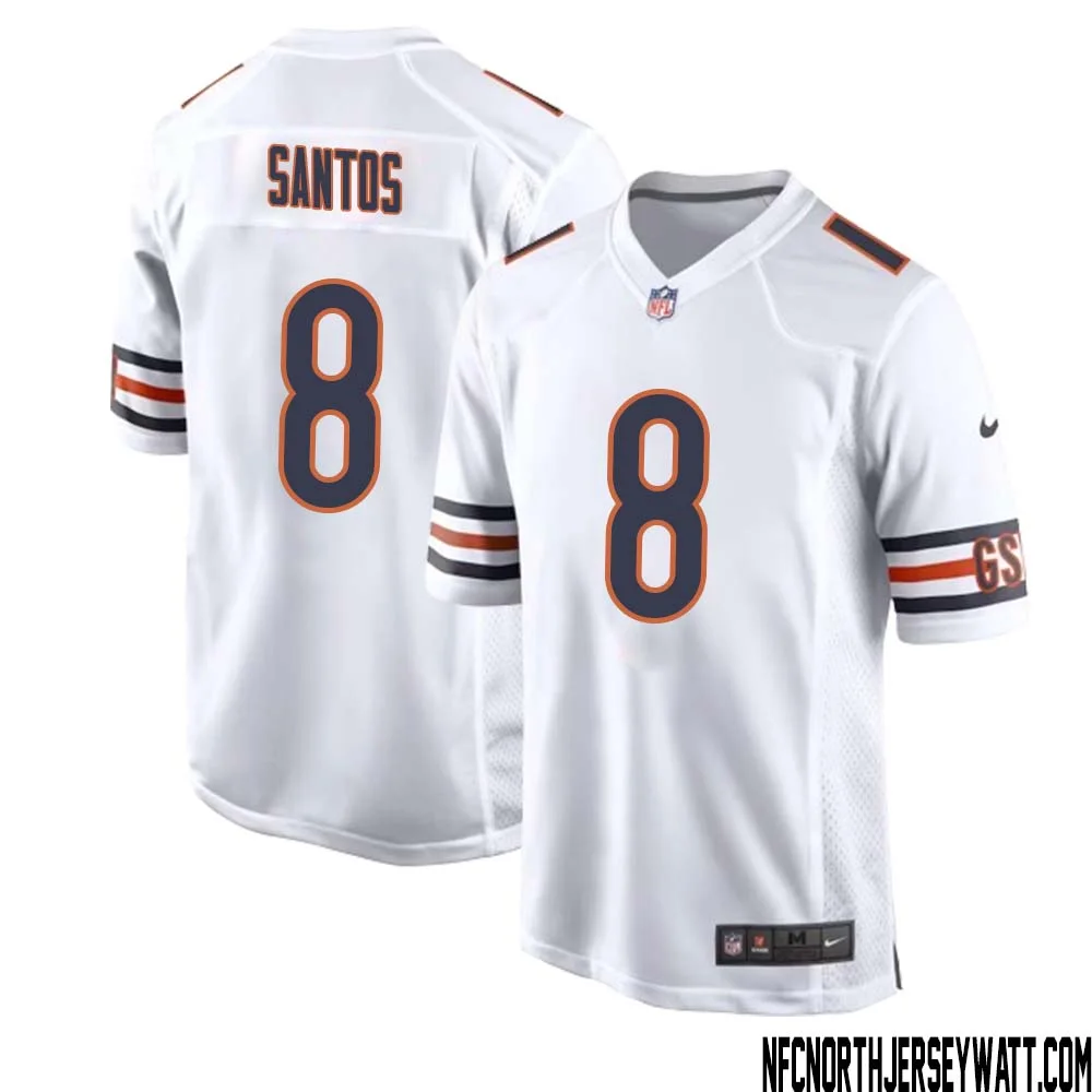 Cairo Santos No 8 Men White Chicago Bears Away Game Jersey