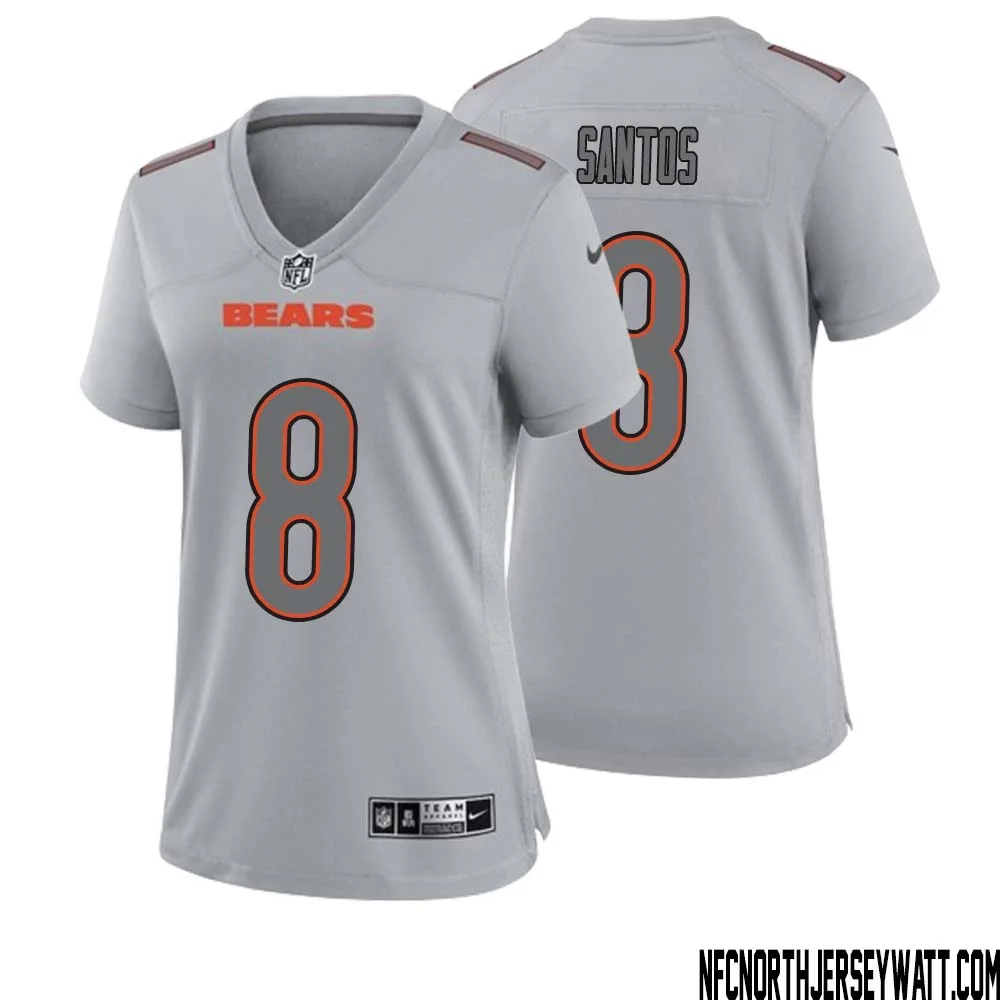 Cairo Santos No 8 Women Gray Chicago Bears Atmosphere Fashion Game Jersey 1