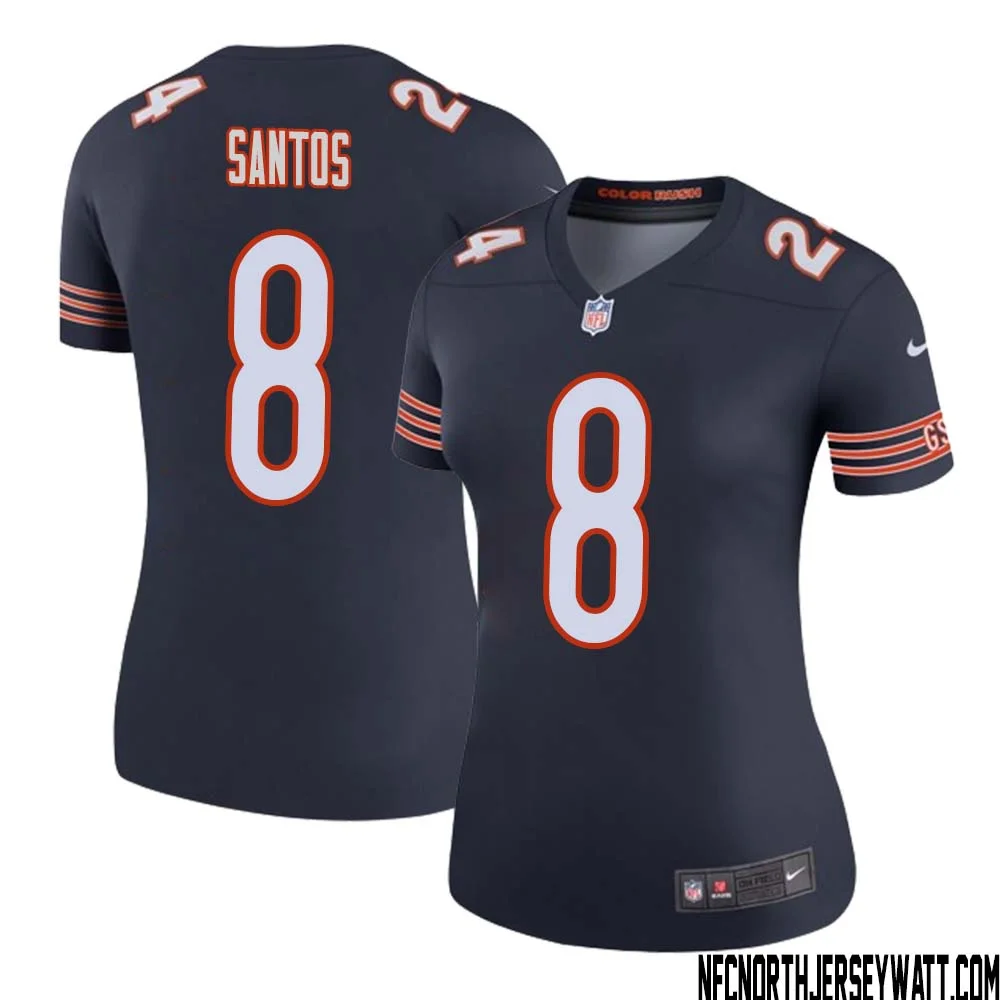 Cairo Santos No 8 Women Navy Chicago Bears Color Rush Legend Jersey 1