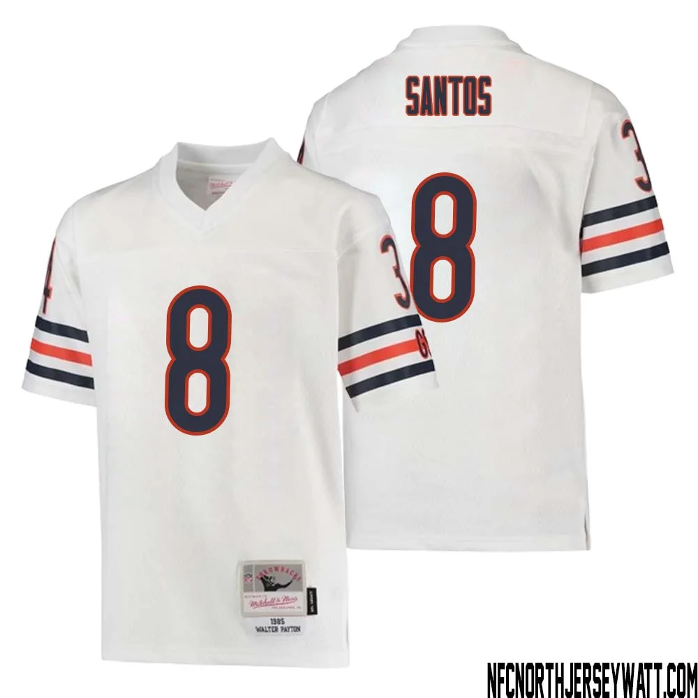 Cairo Santos No 8 Youth Mitchell Ness White Chicago Bears 1985 Retired Player Legacy Jersey
