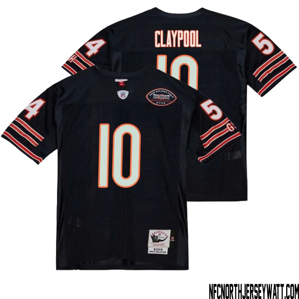 Chase Claypool No 10 Men Mitchell Ness Navy Chicago Bears 2004 Authentic Throwback Retired Player Jersey 1 1