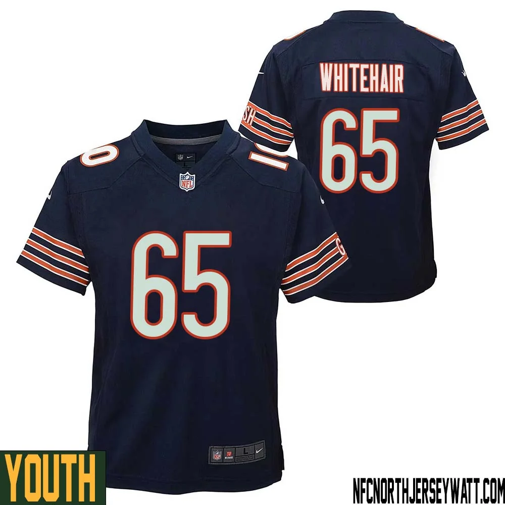 Cody Whitehair No 65 Chicago Bears Home Game Navy Jersey for Youth 1