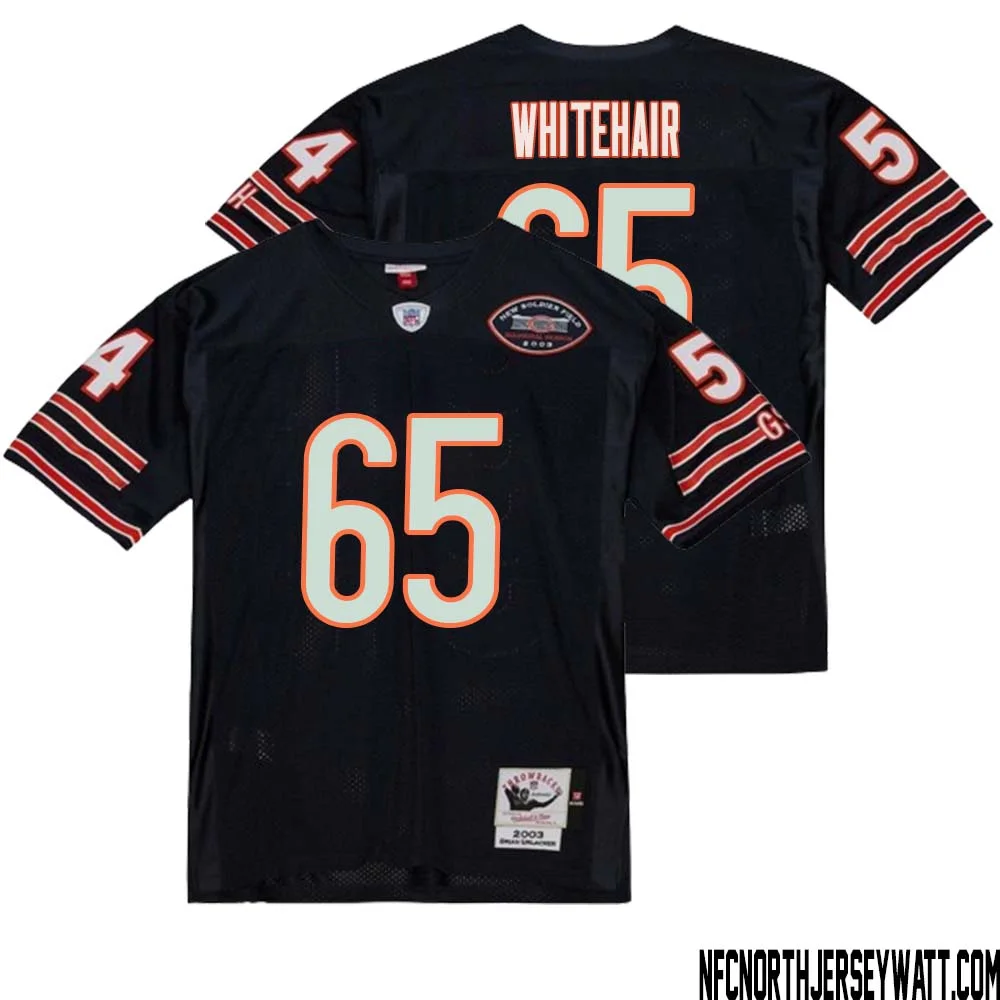Cody Whitehair No 65 Men Mitchell Ness Navy Chicago Bears 2004 Authentic Throwback Retired Player Jersey 1 1