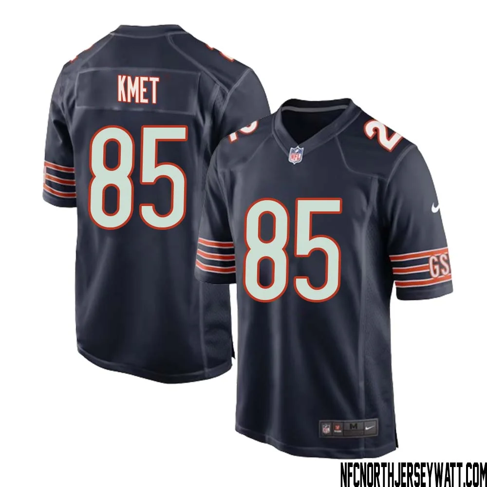 Cole Kmet No 85 Chicago Bears Home Game Navy Jersey for Men 1