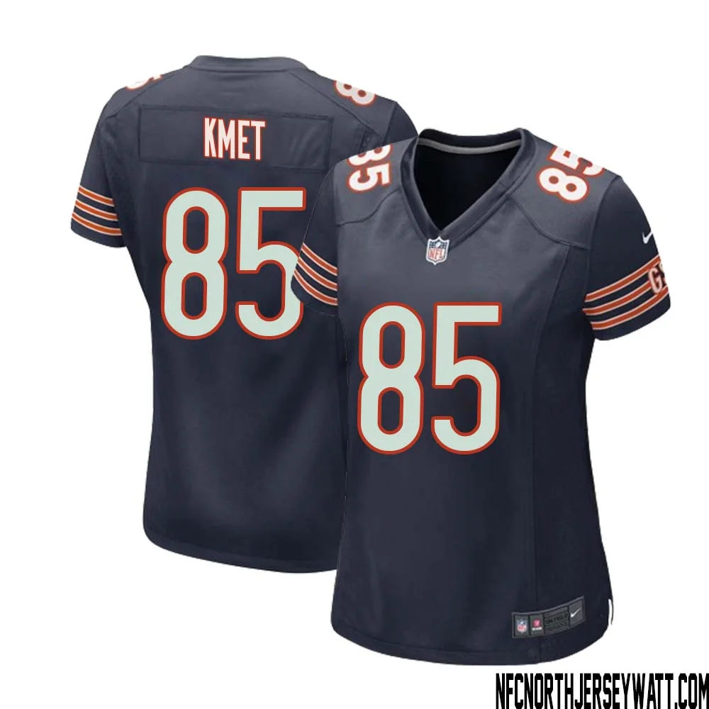 Cole Kmet No 85 Chicago Bears Home Game Navy Jersey for Women 1