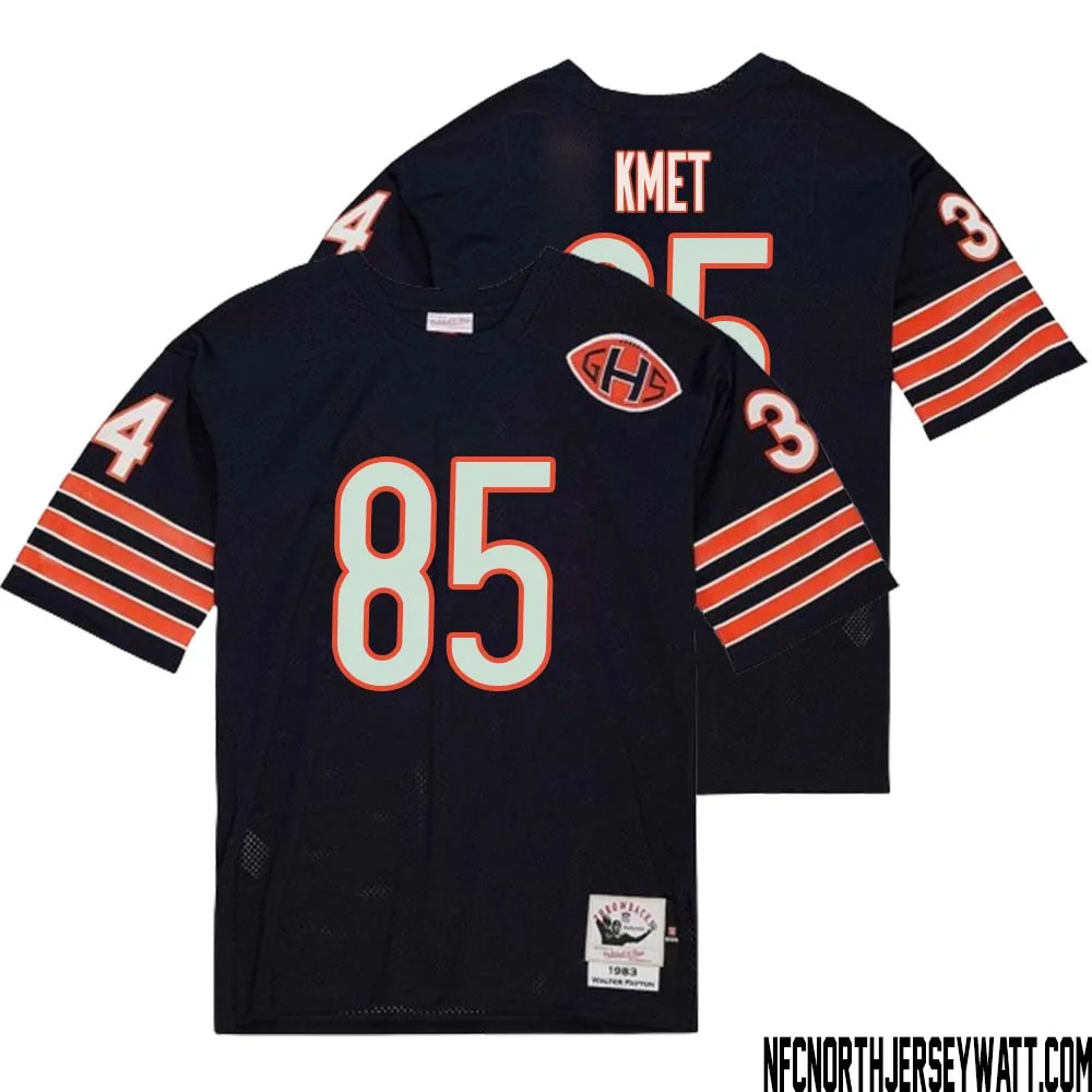 Cole Kmet No 85 Men Mitchell Ness Navy Chicago Bears 2004 Authentic Throwback Retired Player Jersey 2