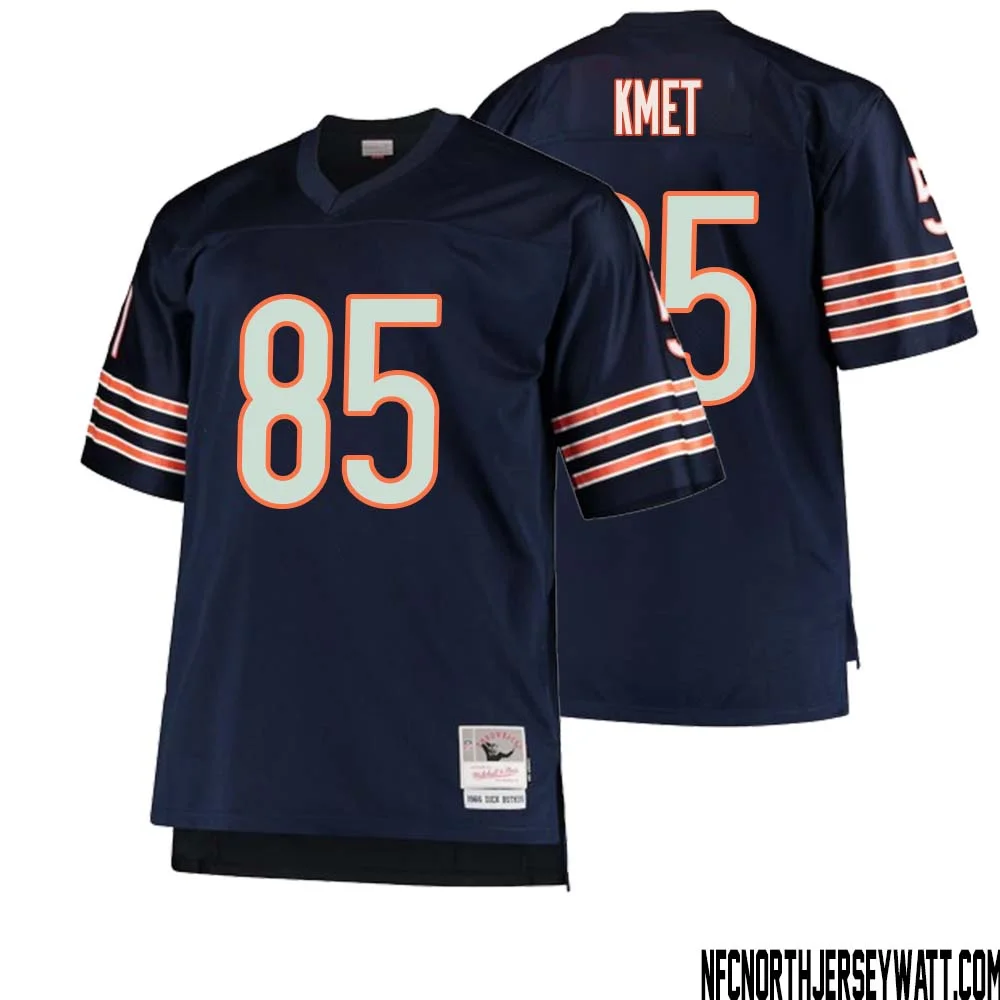 Cole Kmet No 85 Men Mitchell Ness Navy Chicago Bears Big Tall 1966 Retired Player Replica Jersey 1