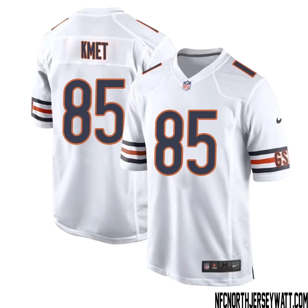 Cole Kmet No 85 Men White Chicago Bears Away Game Jersey 1