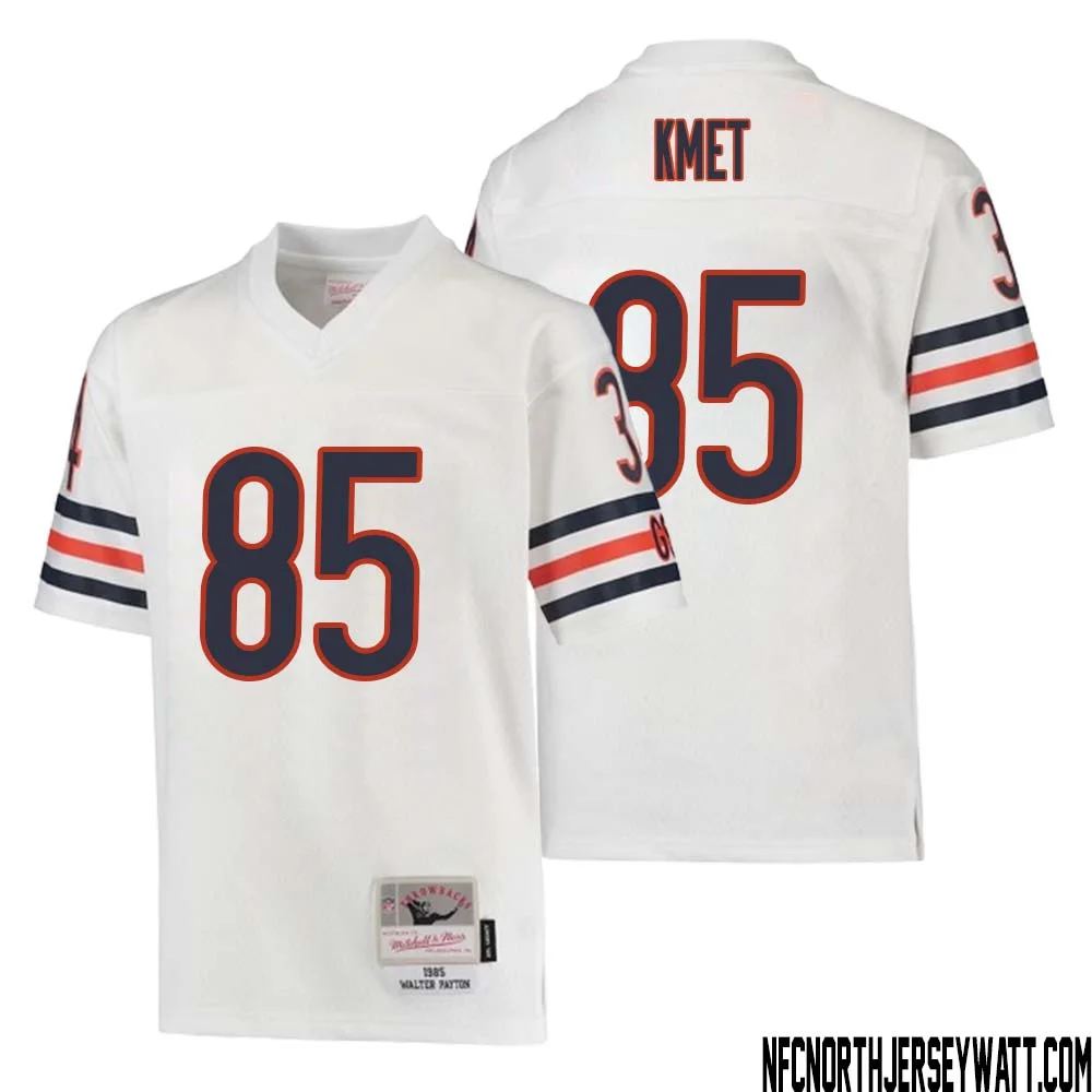 Cole Kmet No 85 Youth Mitchell Ness White Chicago Bears 1985 Retired Player Legacy Jersey 1