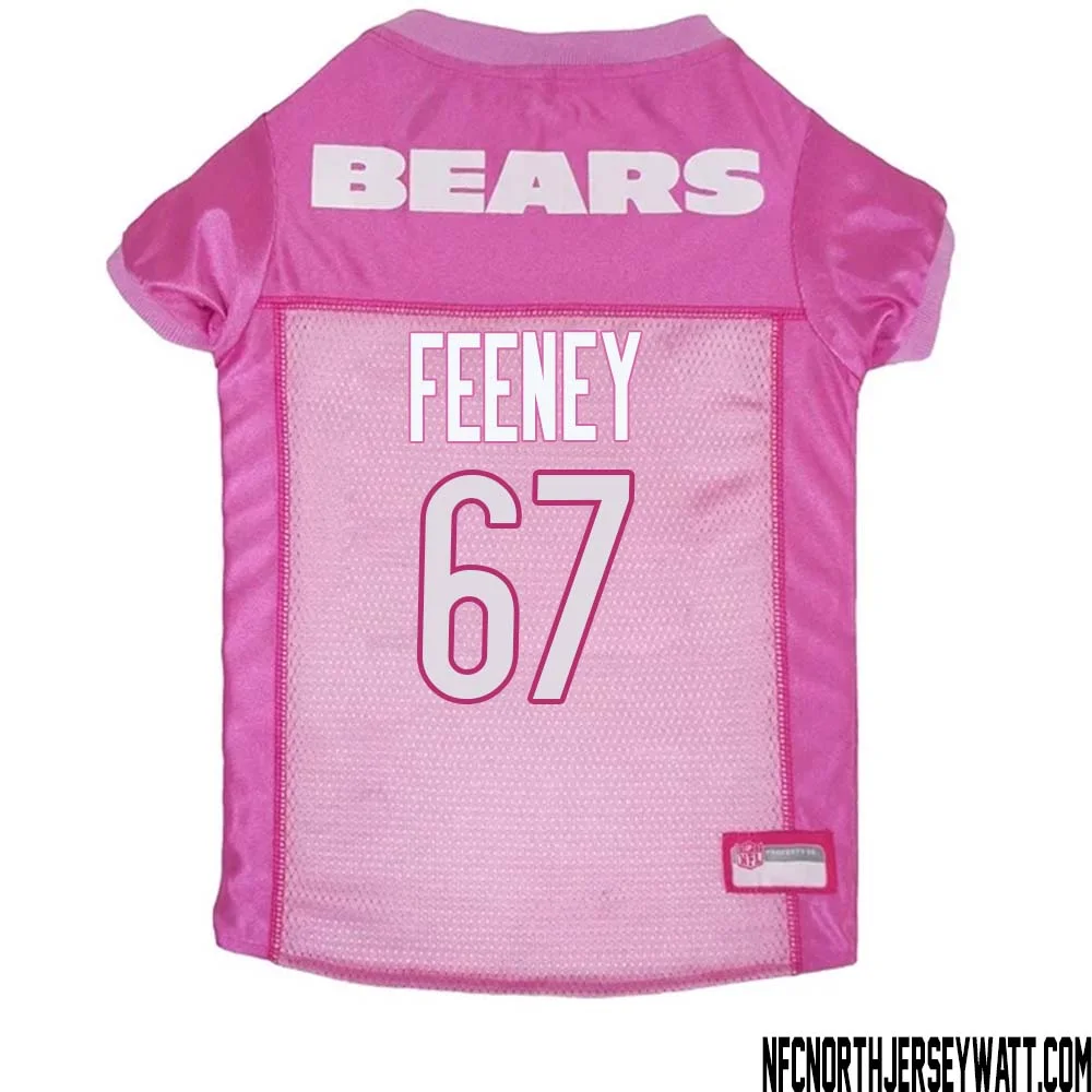 Dan Feeney No 67 Chicago Bears Dog Jersey Pink 1